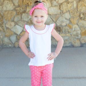 Ruffle Butts Candy Flutter Pom Pom Tank / Short Sleeve Tee